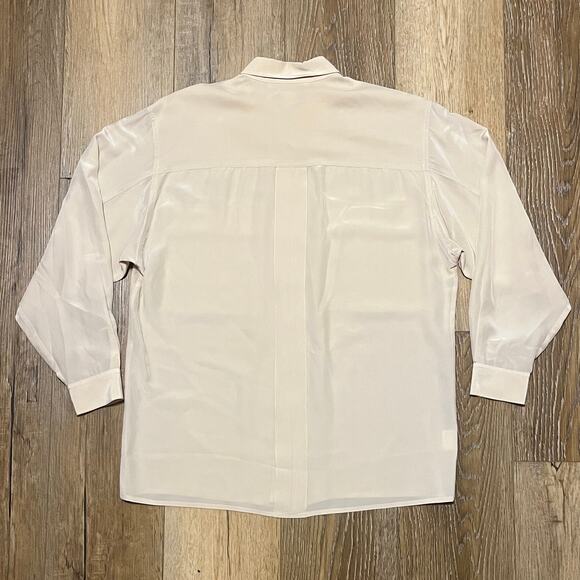 VTG Jones New York 100% Silk Sheer Blouse 8 Ivory Old Money Elegant Minimalist - Picture 3 of 8